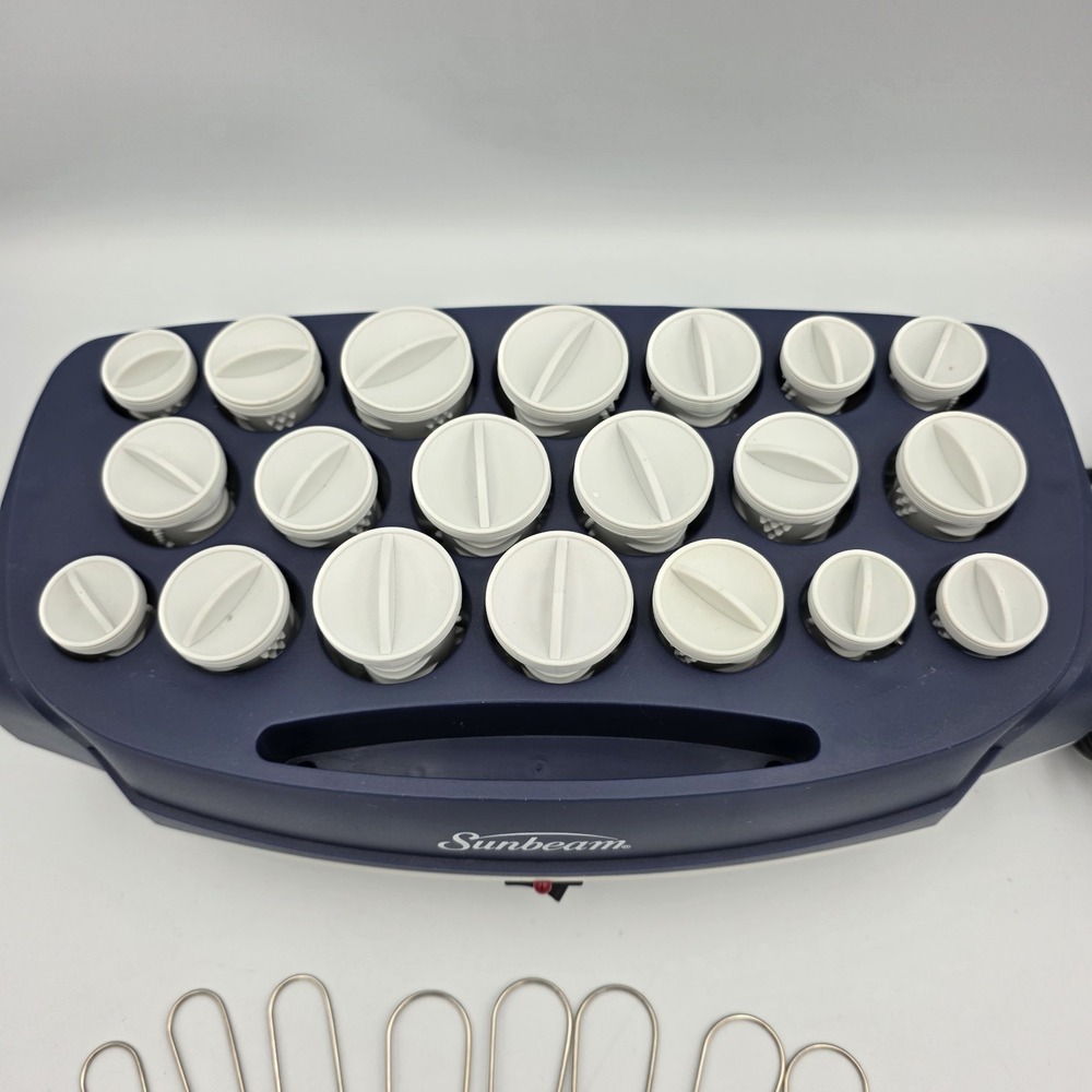 Sunbeam FastSetter Hot Rollers 20 Hair Curlers Model SBPC70 WORKS~ 14 CLIPS ONLY
